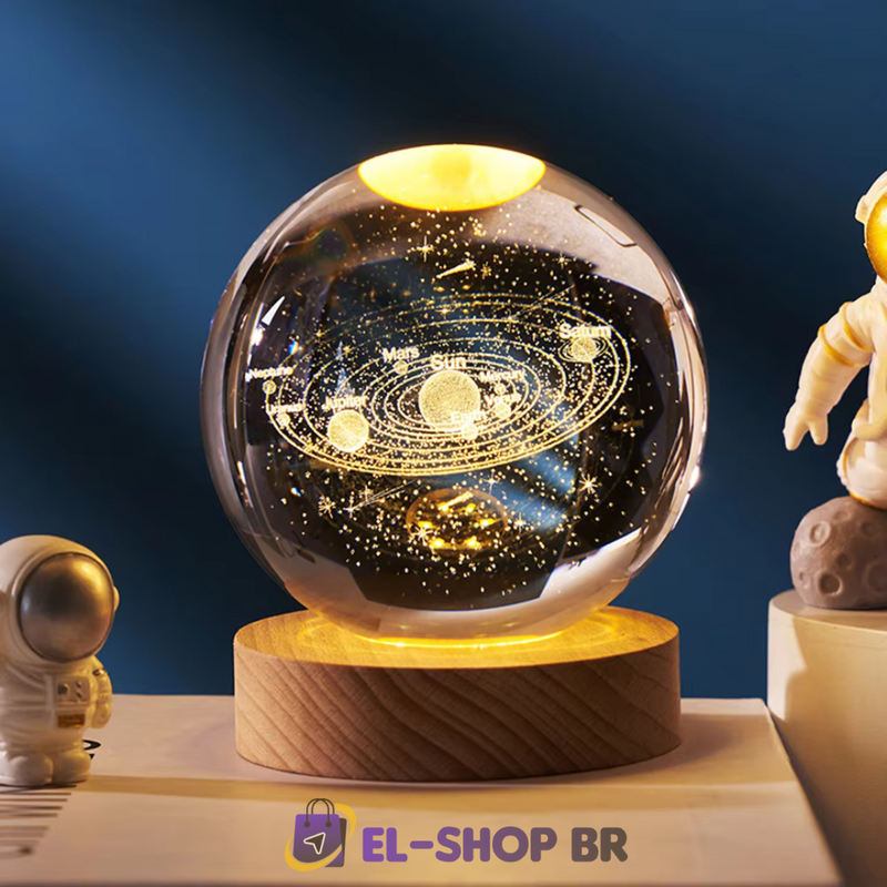 Astro World LED: Luz Noturna 3D com Escultura Galáctica