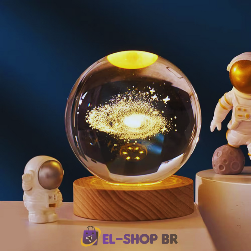 Astro World LED: Luz Noturna 3D com Escultura Galáctica