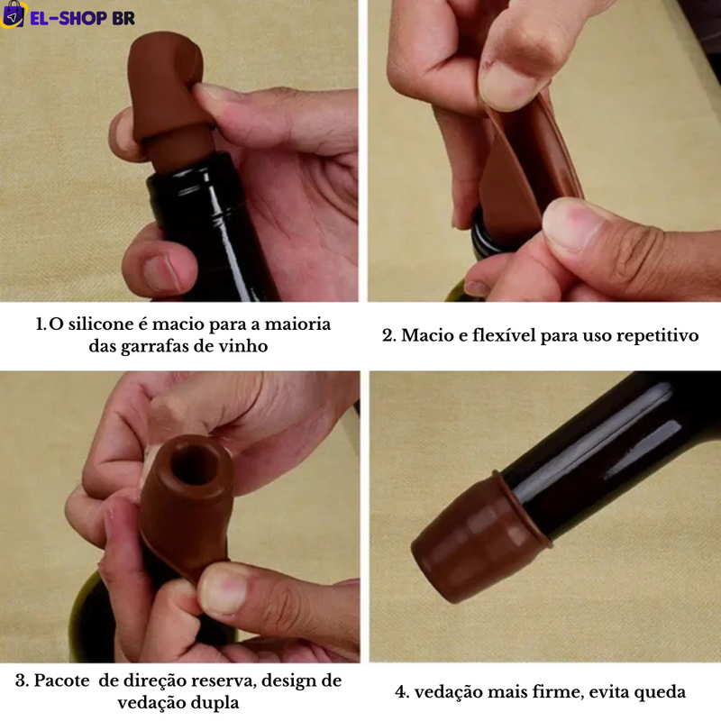 Rolha de Garrafa de Silicone Reutilizável