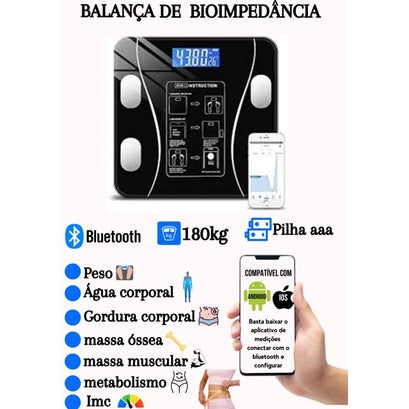 Balança Bioimpedância Bluetooth: Acompanhe Seu Progresso Corporal na Palma da Sua Mão!"